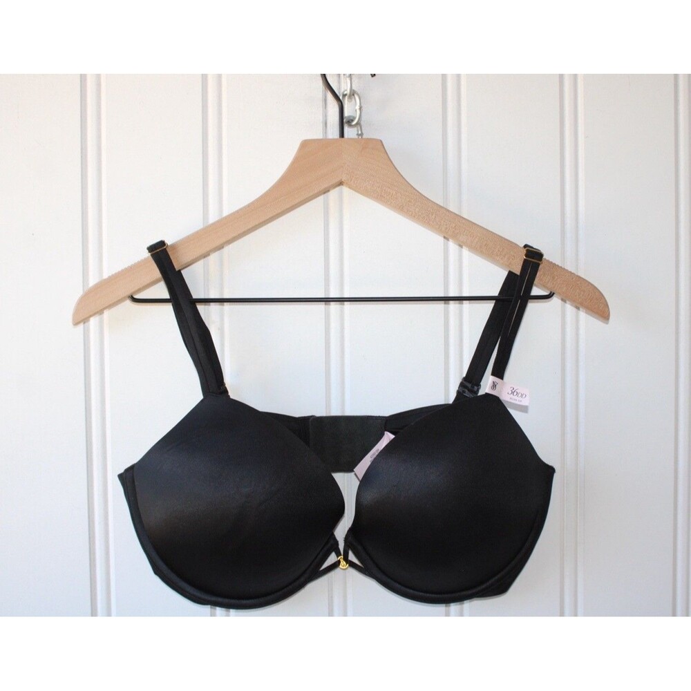 Victoria’s Secret Very Sexy‎ Push Up Bra Size 36DD Black Plunge Underwire Smooth